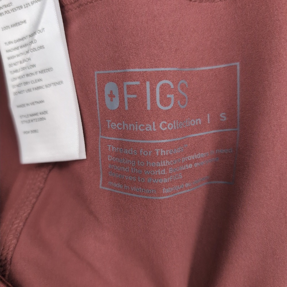 FIGS Kade Cargo Scrub Pants Burgundy Maroon Women Small - Picture 4 of 5